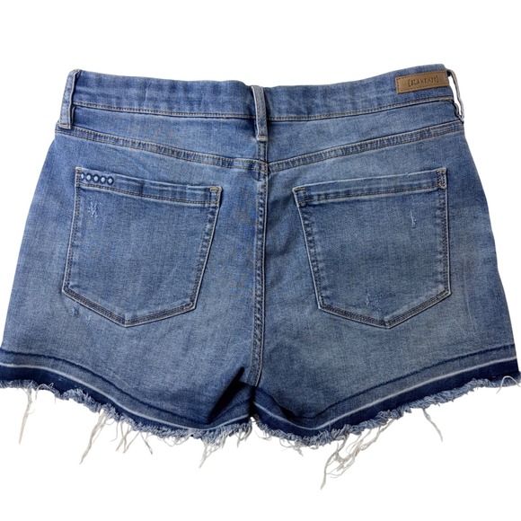 BlankNYC Hiker Short Blue Denim Cut Off Shorts Floral Butterfly Distressed Sz 30 - Picture 4 of 8